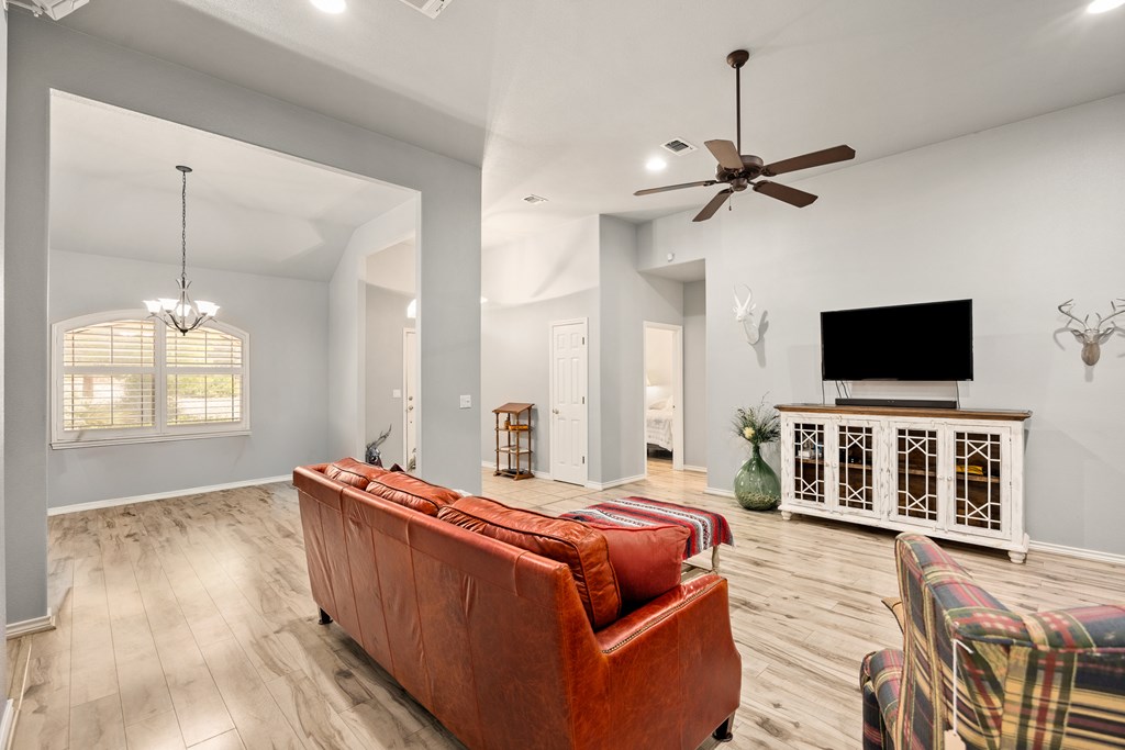 1233 Hilltop Road, Kerrville, TX - open living and dining